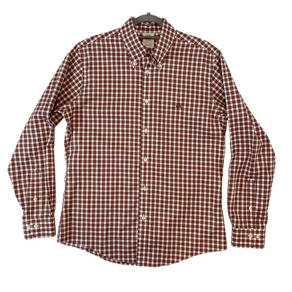 Brooks Brothers Regent Shirt Men's M Brown White Button Up Plaid Supima Cotton - Picture 1 of 6